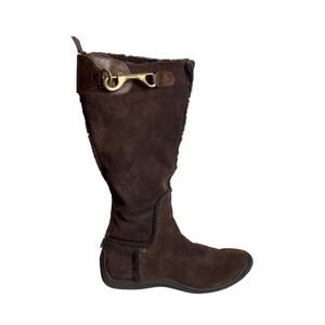 G Series Nike Air Women's Brown Brown Suede Faux Shearling Lined Boots Size 8.5B